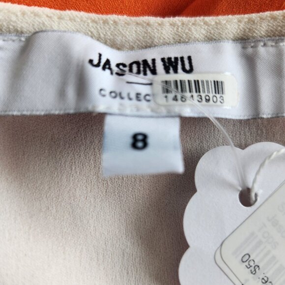 Jason Wu Collective Cream Chiffon Top Ruffle Shoulder Strap Size 8 FLAWED - Picture 5 of 9